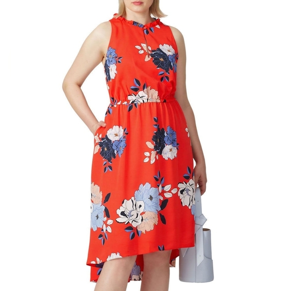 Rachel Rachel Roy Concetta Floral Print High Low Midi Femenine Dress Size 3X. - Picture 4 of 16